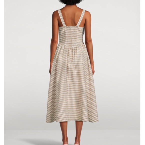 Reformation x Holt Renfrew Limited Balia Midi Dress - Dune Check Gingham Casual - Picture 4 of 12